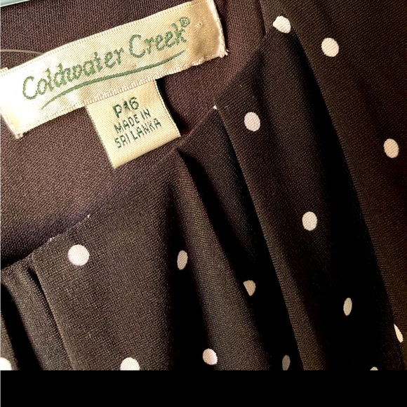 COLDWATER CREEK Maxi Dress Sleeveless Black Polka Dot Size P16 - Picture 2 of 4